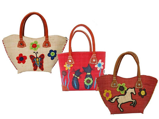 Cabas en raphia enfant