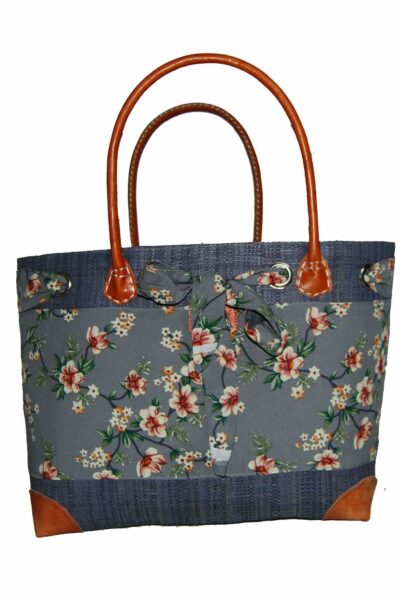 CABAS RAPHIA et TISSU CRT-014 GS <B>  Grand modèle </B>