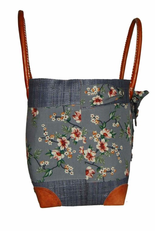CABAS RAPHIA et TISSU CRT-014 GS <B>  Grand modèle </B> – Image 2
