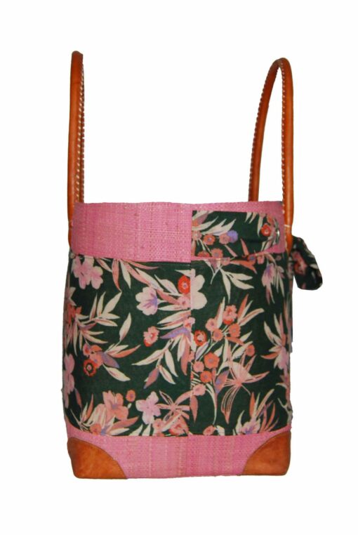 CABAS RAPHIA et TISSU CRT-008 RE<B>  Grand modèle </B> – Image 3