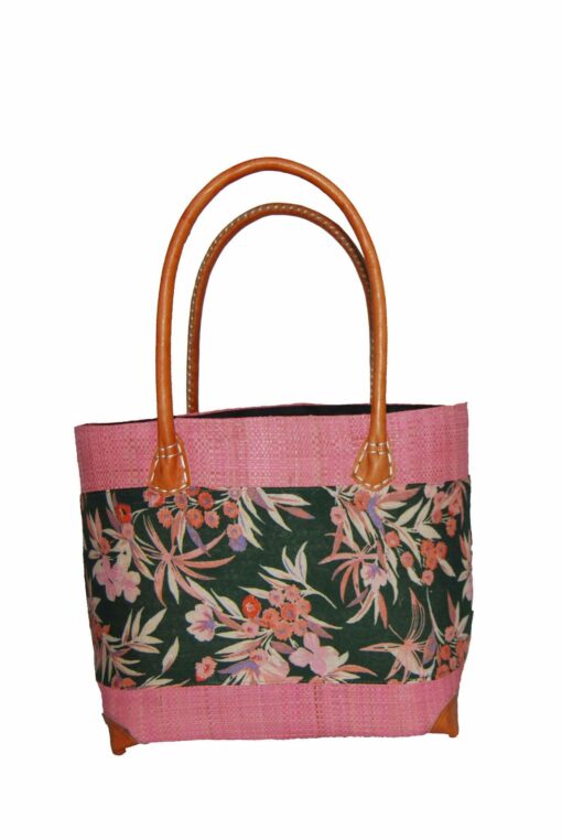 CABAS RAPHIA et TISSU CRT-008 RE<B>  Moyen modèle </B> – Image 3