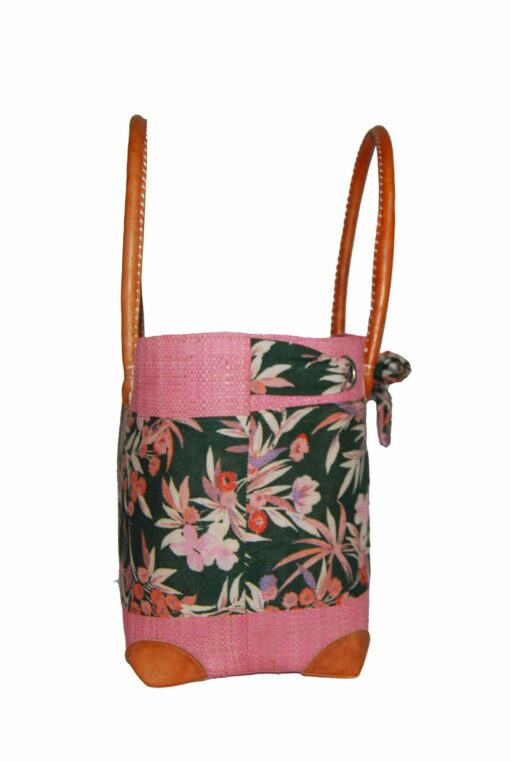 CABAS RAPHIA et TISSU CRT-008 RE<B>  Moyen modèle </B> – Image 2