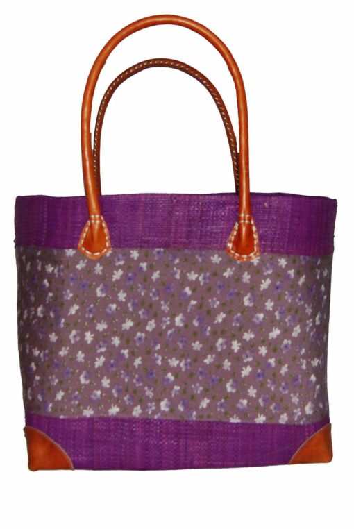 CABAS RAPHIA et TISSU CRT-011 VO <B>  Grand modèle </B> – Image 2