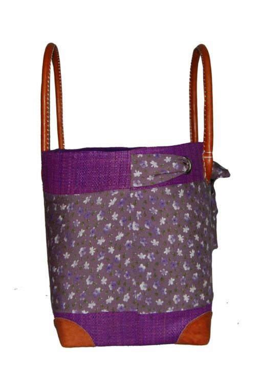 CABAS RAPHIA et TISSU CRT-011 VO <B>  Grand modèle </B> – Image 3