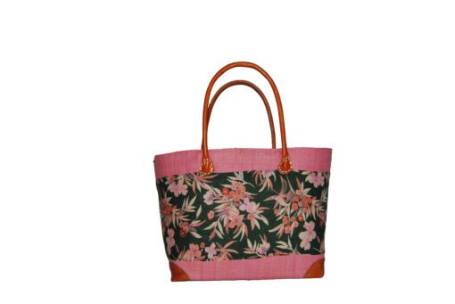 CABAS RAPHIA et TISSU CRT-008 RE<B>  Grand modèle </B> – Image 2