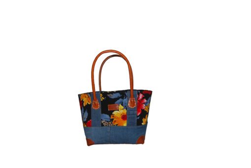CABAS JEANS et TISSU CRT-012 JF  <B>  Petit modèle </B><strong><span style="color: #ff0000;">VENDU</span></strong>