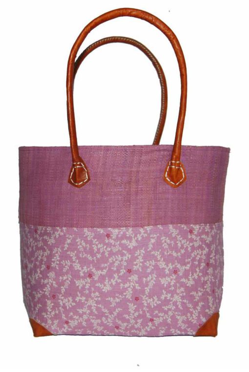 CABAS RAPHIA et TISSU CRT-022  PRB <B>  Grand modèle </B> – Image 2