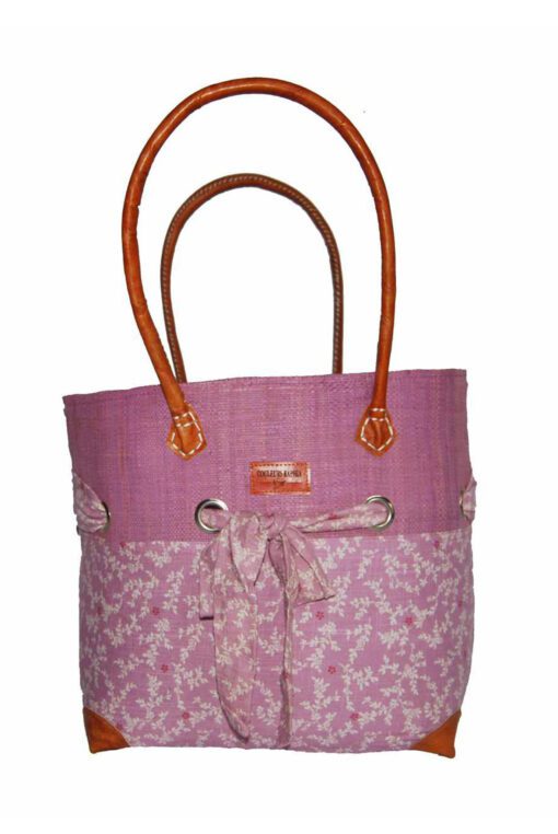 CABAS RAPHIA et TISSU CRT-022  PRB <B>  Grand modèle </B>