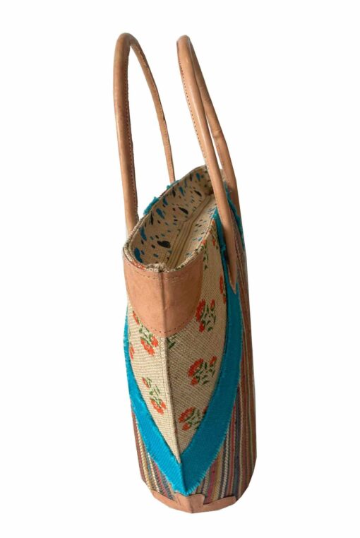 SAC RAPHIA TRAPÈZE FLEURIE-001 – Image 3