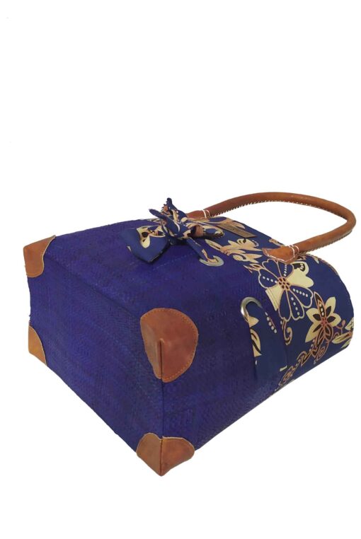 CABAS RAPHIA et TISSU BELLI CRT-002 BL <B>  Petit modèle </B></B><strong><span style="color: #ff0000;">RUPTURE DE STOCK </span></strong> – Image 4