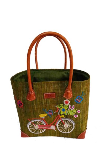 CABAS RAPHIA bicyclette 006RB-VA<B> Grand modèle   </B>
