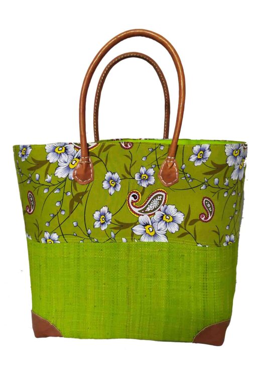 CABAS RAPHIA et TISSU ANNYA CRT-004  AN <B>  Grand modèle </B> – Image 2