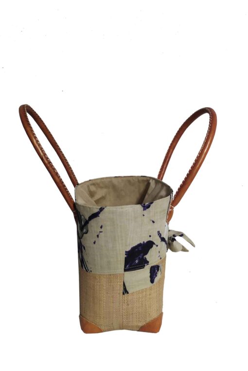 CABAS RAPHIA et TISSU ANITA CRT-015NR <B>  Petit modèle </B><span style="color: #ff0000;">RUPTURE DE STOCK </span></strong> – Image 2