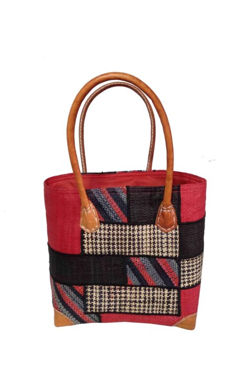 CABAS RAPHIA PATCHWORK 003RG-BR <B> Petit Modèle  </B><strong><span style="color: #ff0000;">RUPTURE DE STOCK </span></strong> – Image 3
