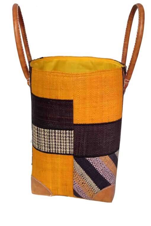 CABAS RAPHIA PATCHWORK 002JN-BR  <B> Moyen Modèle </B><strong><span style="color: #ff0000;">RUPTURE DE STOCK </span></strong> – Image 3