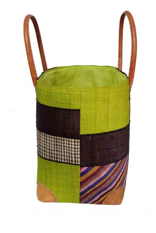 CABAS RAPHIA PATCHWORK 002VA-BR <B> Grand modèle</B><strong><span style="color: #ff0000;">RUPTURE DE STOCK </span></strong> – Image 2