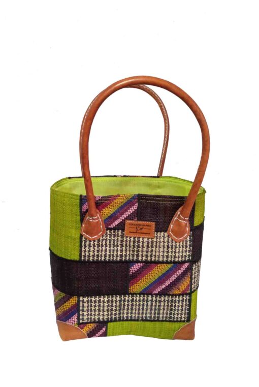 CABAS RAPHIA PATCHWORK 002VA-BR <B> Petit Modèle  </B><strong><span style="color: #ff0000;">RUPTURE DE STOCK </span></strong>