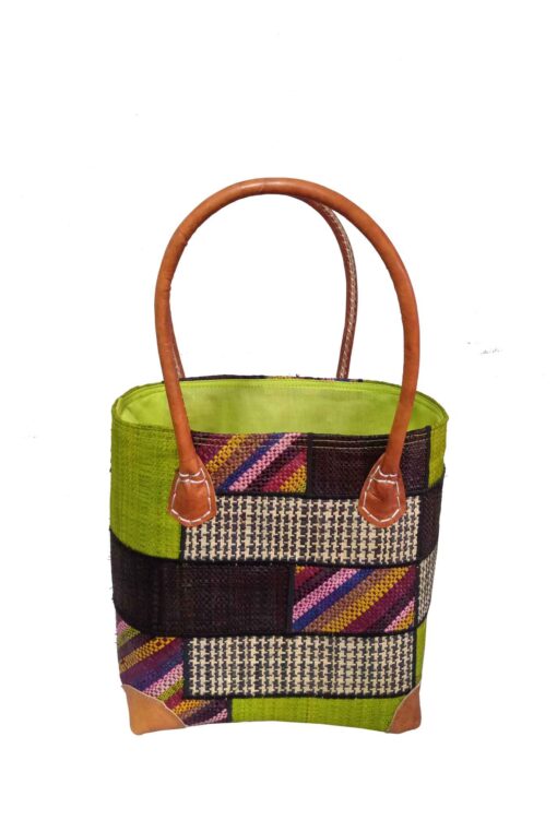 CABAS RAPHIA PATCHWORK 002VA-BR <B> Petit Modèle  </B><strong><span style="color: #ff0000;">RUPTURE DE STOCK </span></strong> – Image 2