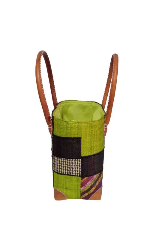 CABAS RAPHIA PATCHWORK 002VA-BR <B> Petit Modèle  </B><strong><span style="color: #ff0000;">RUPTURE DE STOCK </span></strong> – Image 3