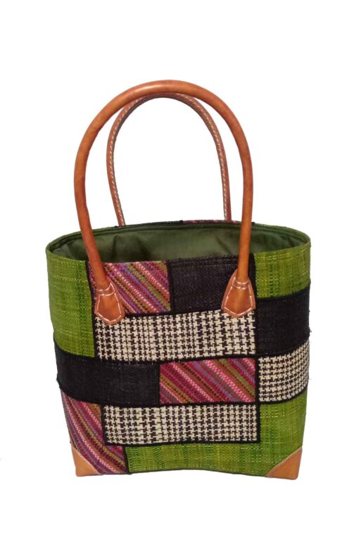 CABAS RAPHIA PATCHWORK 001AN-BR  <B> Moyen Modèle </B><strong><span style="color: #ff0000;">RUPTURE DE STOCK </span></strong> – Image 2
