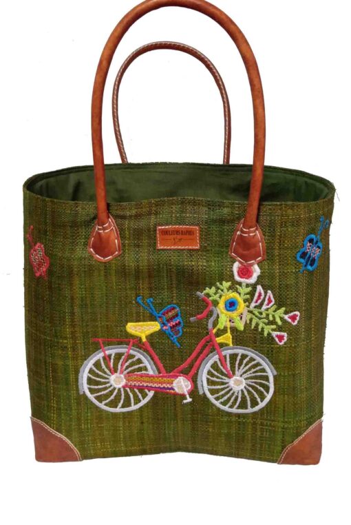 CABAS RAPHIA bicyclette 006RB-VA<B> Grand modèle   </B><strong><span style="color: #ff0000;">RUPTURE DE STOCK </span></strong>