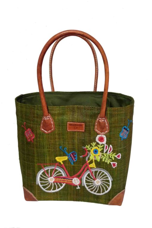 CABAS RAPHIA bicyclette 006RB-VA <B> Moyen modèle   </B><strong><span style="color: #ff0000;">RUPTURE DE STOCK </span></strong>
