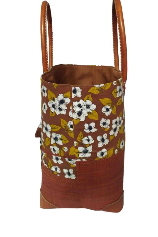 CABAS RAPHIA et TISSU CAMI CRT-006 CR <B>   Grand modèle </B> – Image 3