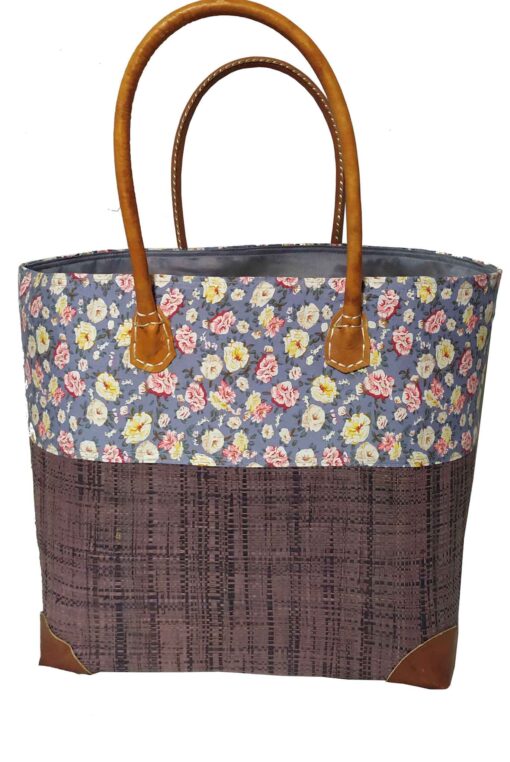 CABAS RAPHIA et TISSU GISELE CRT-007 GS <B> Grand modèle </B><strong> – Image 2