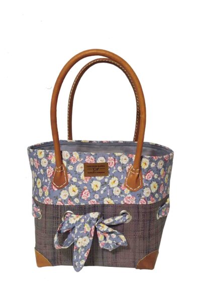 CABAS RAPHIA et TISSU GISELE CRT-007 GS <B>  Petit modèle </B></B><strong><span style="color: #ff0000;">RUPTURE DE STOCK </span></strong>