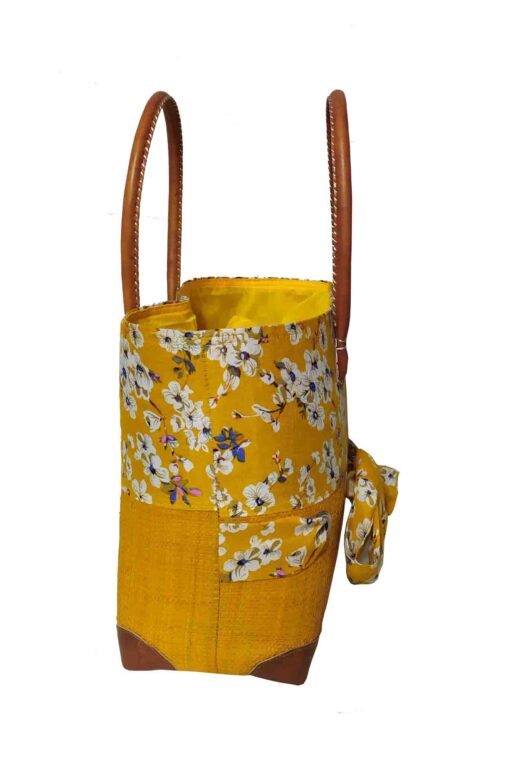 CABAS RAPHIA et TISSU JANI CRT-008 JN <B>  Moyen modèle </B><span style="color: #ff0000;">RUPTURE DE STOCK </span></strong> – Image 2