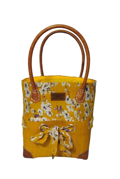 CABAS RAPHIA et TISSU JANI CRT-008 JN <B>  Petit modèle </B>