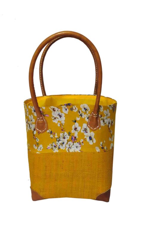 CABAS RAPHIA et TISSU JANI CRT-008 JN <B>  Petit modèle </B> – Image 3