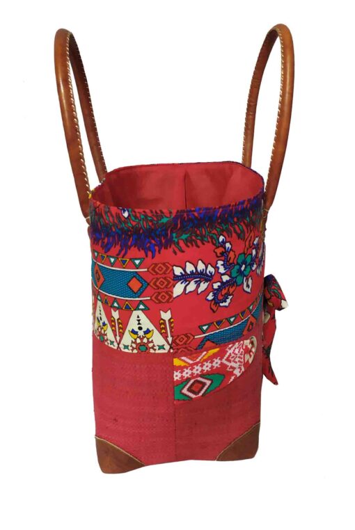 CABAS RAPHIA et TISSU RAVI CRT-016 RG<B>  Moyen modèle </B> – Image 2