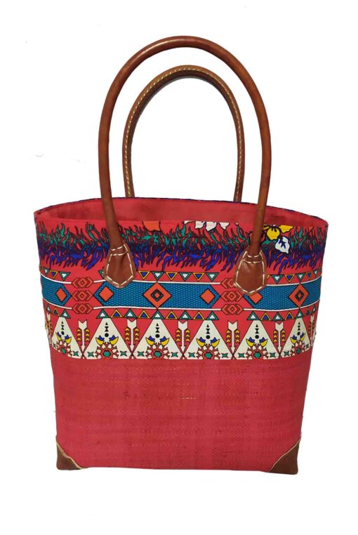 CABAS RAPHIA et TISSU RAVI CRT-016 RG<B>  Moyen modèle </B> – Image 3