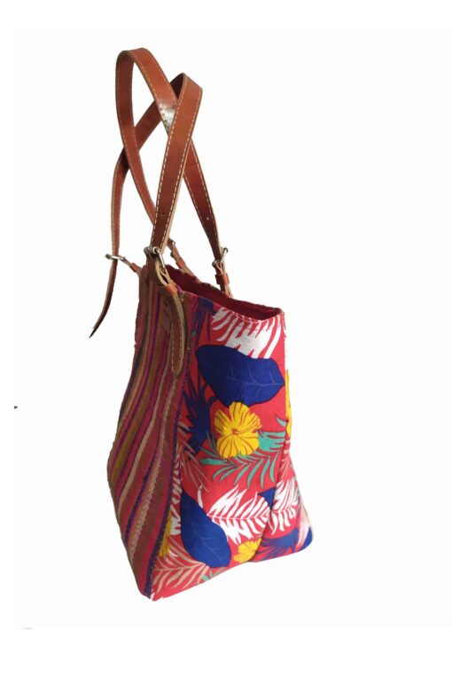 SAC RAPHIA  FLORAL SR-024 CR<B>  Petit  modèle </B><strong><span style="color: #ff0000;">RUPTURE DE STOCK </span></strong> – Image 3