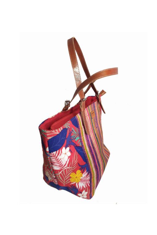 SAC RAPHIA  FLORAL SR-024 CR<B>  Petit  modèle </B><strong><span style="color: #ff0000;">RUPTURE DE STOCK </span></strong> – Image 2