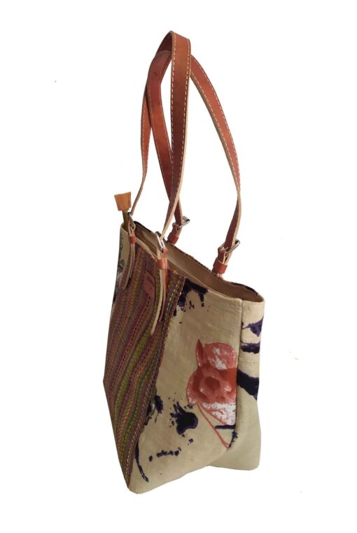 SAC RAPHIA  FLORAL SR-010 CR<B>  Grand  modèle </B> – Image 2
