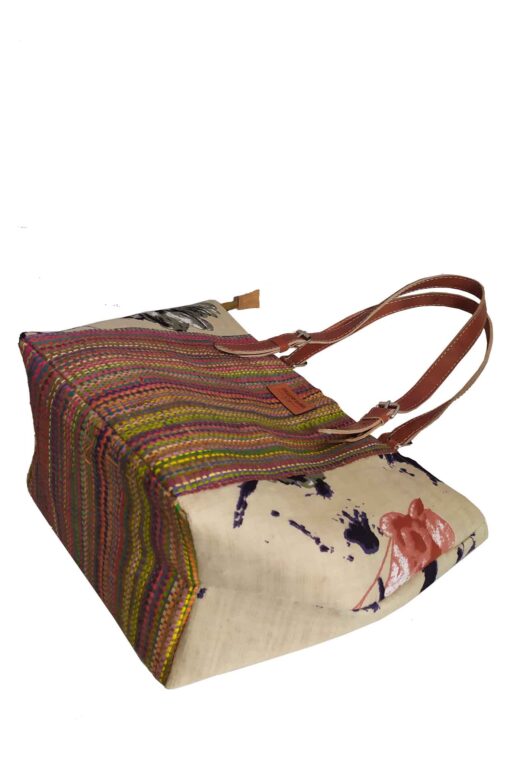 SAC RAPHIA  FLORAL SR-010 CR<B>  Grand  modèle </B> – Image 3