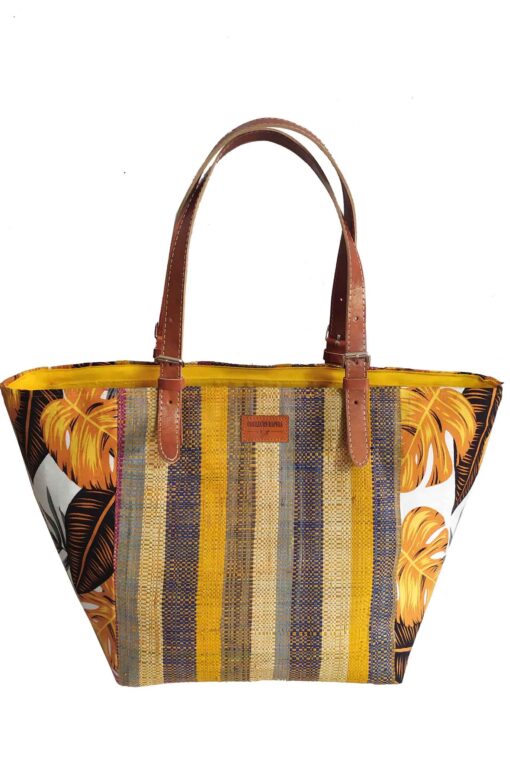 SAC RAPHIA  FLORAL SR-019 CR<B>  Grand  modèle </B><strong><span style="color: #ff0000;">RUPTURE DE STOCK </span></strong>