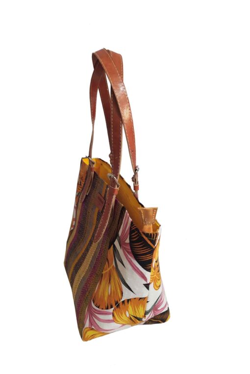 SAC RAPHIA  FLORAL SR-019 CR<B>  Grand  modèle </B><strong><span style="color: #ff0000;">RUPTURE DE STOCK </span></strong> – Image 4