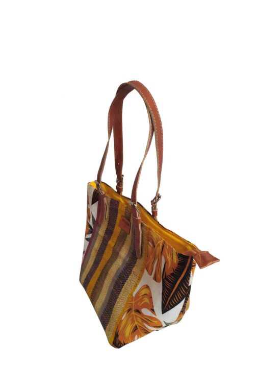 SAC RAPHIA  FLORAL SR-019 CR<B>  Grand  modèle </B><strong><span style="color: #ff0000;">RUPTURE DE STOCK </span></strong> – Image 3