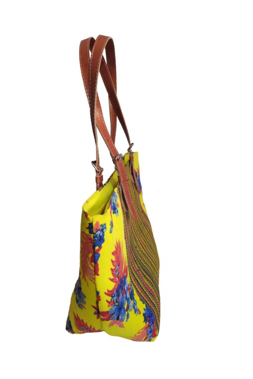 SAC RAPHIA  FLORAL SR-016 CR<B>  Grand  modèle </B> – Image 4