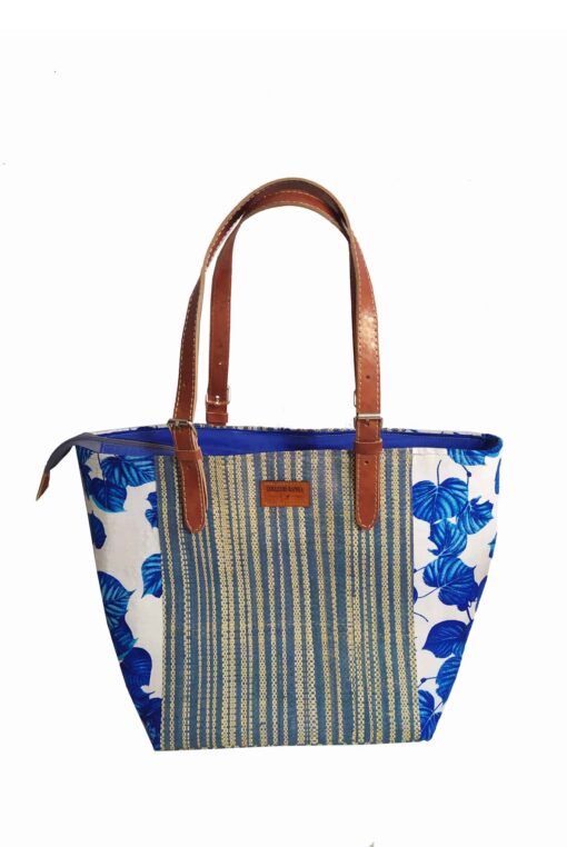 SAC RAPHIA  FLORAL SR-015 CR<B>  Petit  modèle </B>