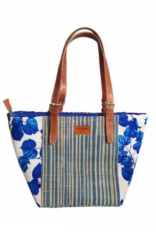SAC RAPHIA  FLORAL SR-014 CR<B>  Moyen  modèle </B>