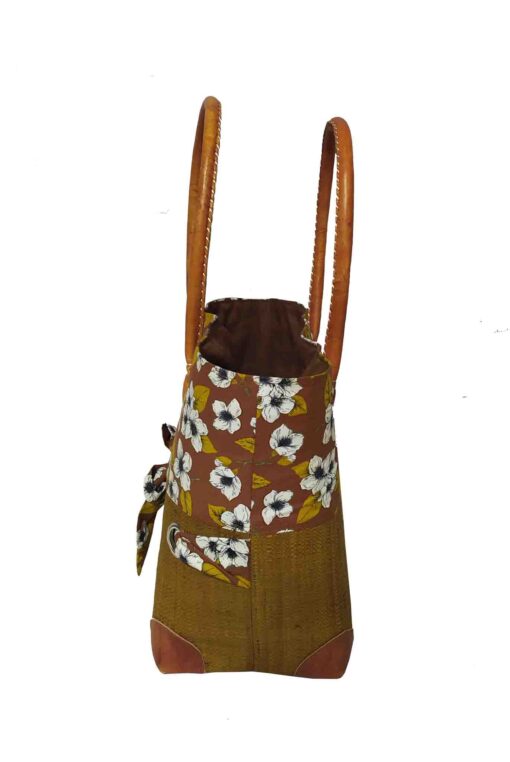 CABAS RAPHIA et TISSU BAIANA CRT-005 TB <B>  Petit modèle </B> – Image 3