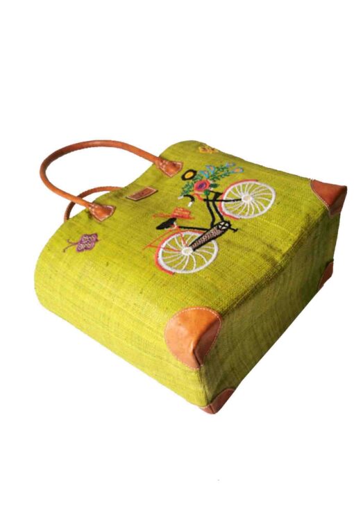 CABAS RAPHIA bicyclette 008RB-VR<B> Grand modèle   </B><strong><span style="color: #ff0000;">RUPTURE DE STOCK </span></strong> – Image 2
