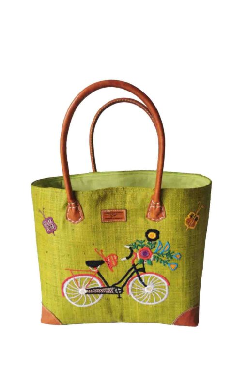 CABAS RAPHIA bicyclette 008RB-VR<B> Petit  modèle   </B><strong><span style="color: #ff0000;">RUPTURE DE STOCK </span></strong>