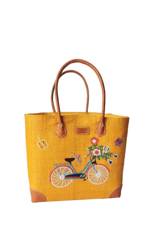 CABAS RAPHIA bicyclette 009RB-JS<B> Petit  modèle   </B><strong><span style="color: #ff0000;">RUPTURE DE STOCK </span></strong>