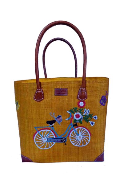 CABAS RAPHIA bicyclette 009RB-JS<B> Grand modèle   </B>