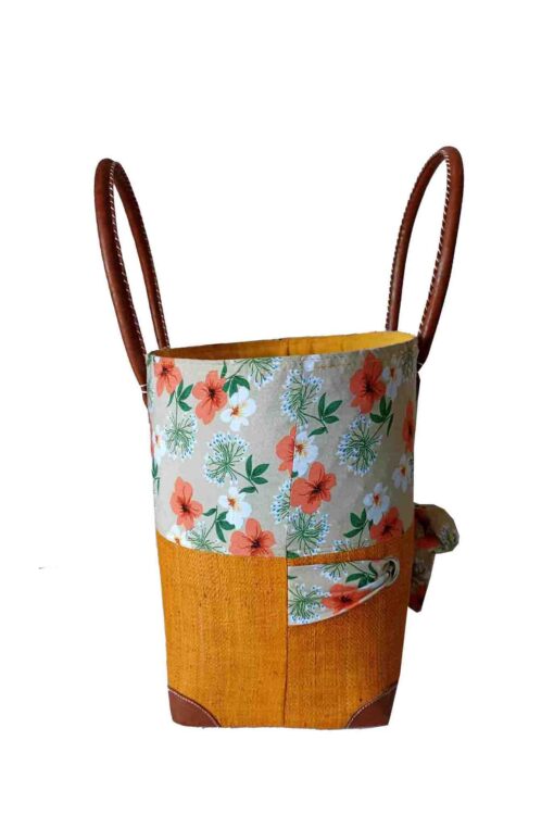 CABAS RAPHIA et TISSU JOANE CRT-017 JN <B>   Grand modèle </B> – Image 2